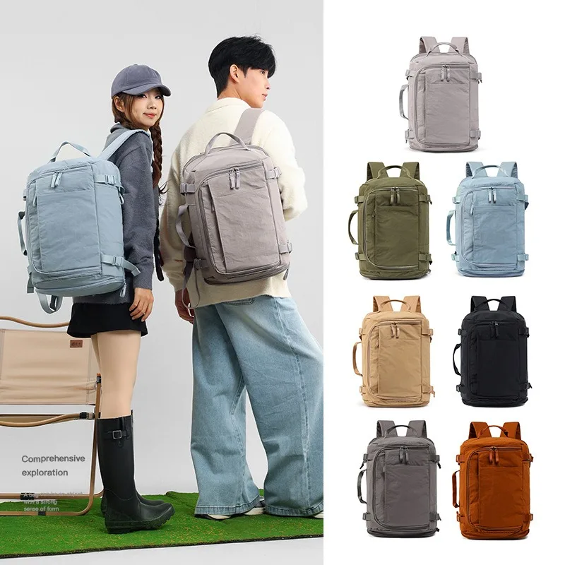 Light Waterproof Nylon Travel Backpack Large Expandable Shoe Compartment Hiking Mountaineering Rucksack Business Trip Laptop Bag