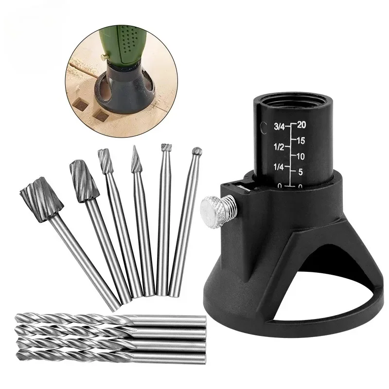 11 Pcs Dedicated Locator Horn Fixed Base Wood Milling Cutter Set With Drill Bits For Rotary Tools Power Tool Accessories