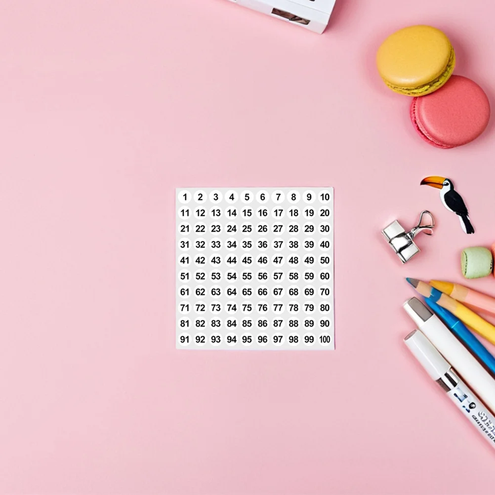 2500pcs Number Stickers 1-100 Self-Adhesive Waterproof Small Circle Labels For Folders Indexing Classroom Organization Sticker