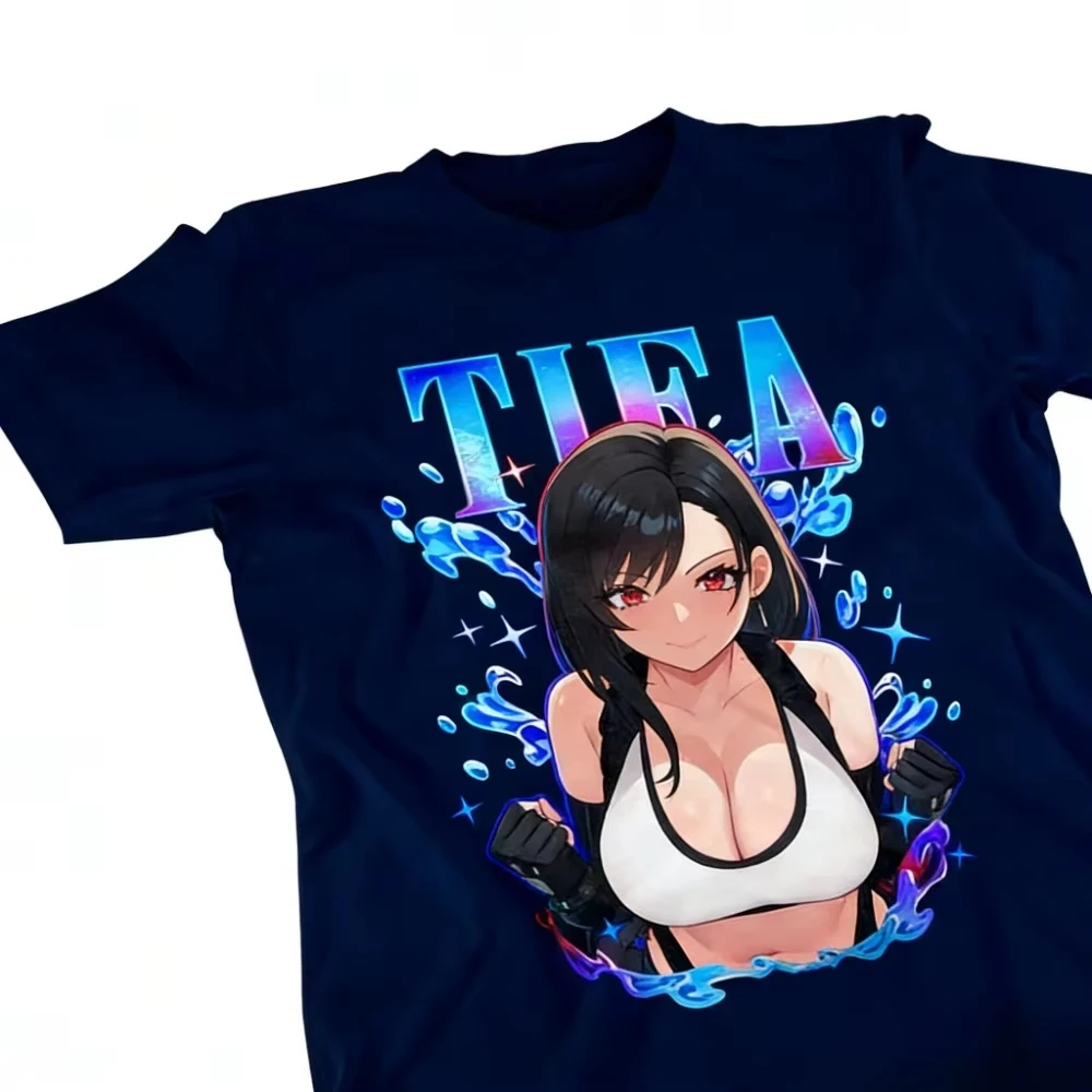 2026 New Summer Tifa Lockhart FF7 Retro T-shirt - Waifu T-shirt Final Fantasy 7 T-shirt Men's and Women's Summer Fashion Top view 4