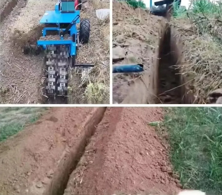 Agricultural Small Hand Held Multi Functional Chain Ditch Digger Orchard Trenching Machine Deep Trench Pipe Trenching Machine