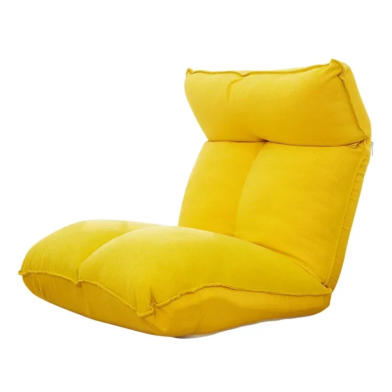 Adjustable Floor Chair for Balcony Bay Window Lounge 14 Position Folding Lazy Recliner Fabric Upholstery Backrest Seating