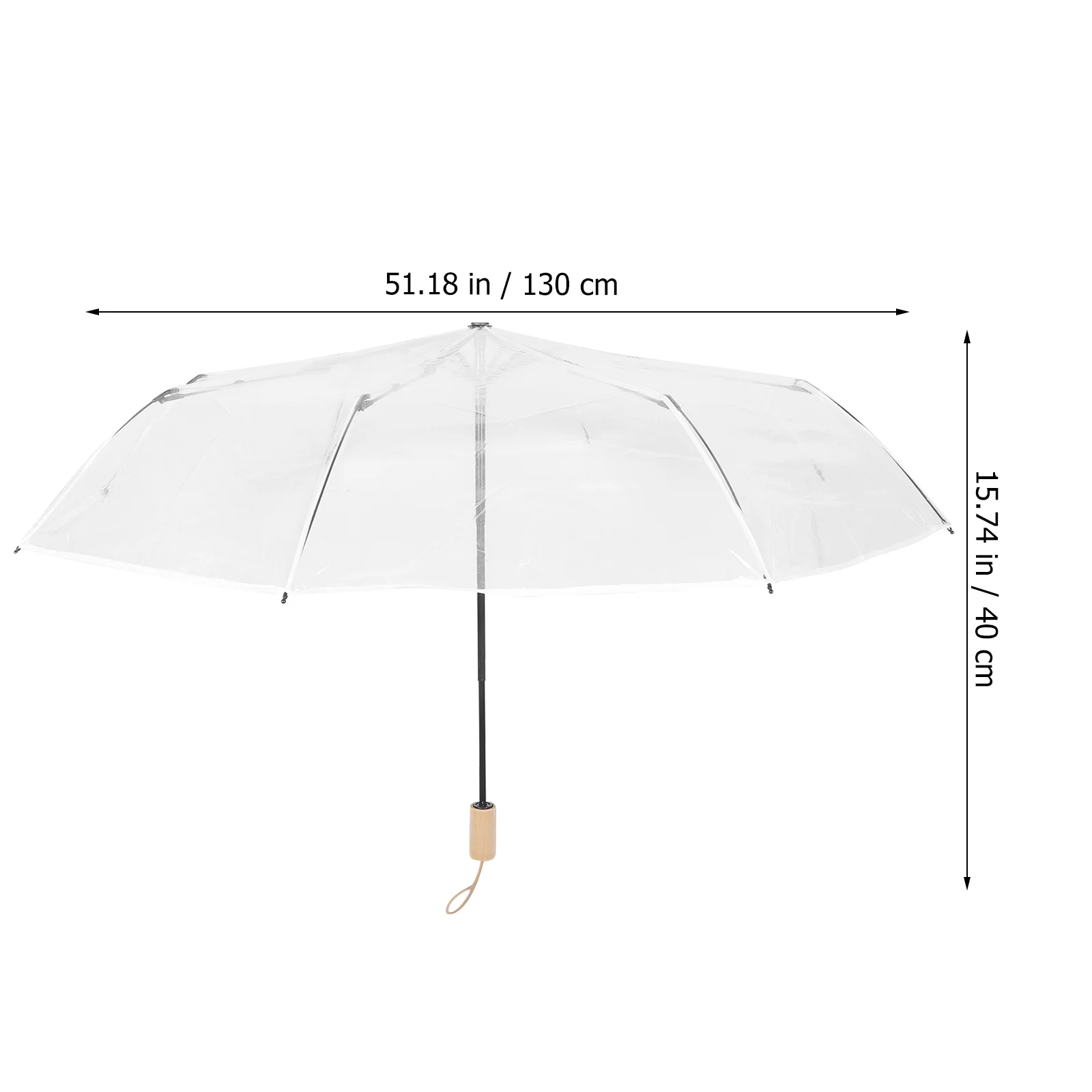 Fully Automatic Ten-bone Folding Transparent Umbrella Pocket Windproof Travel Strong Small Lightweight Sturdy Pvc Wooden