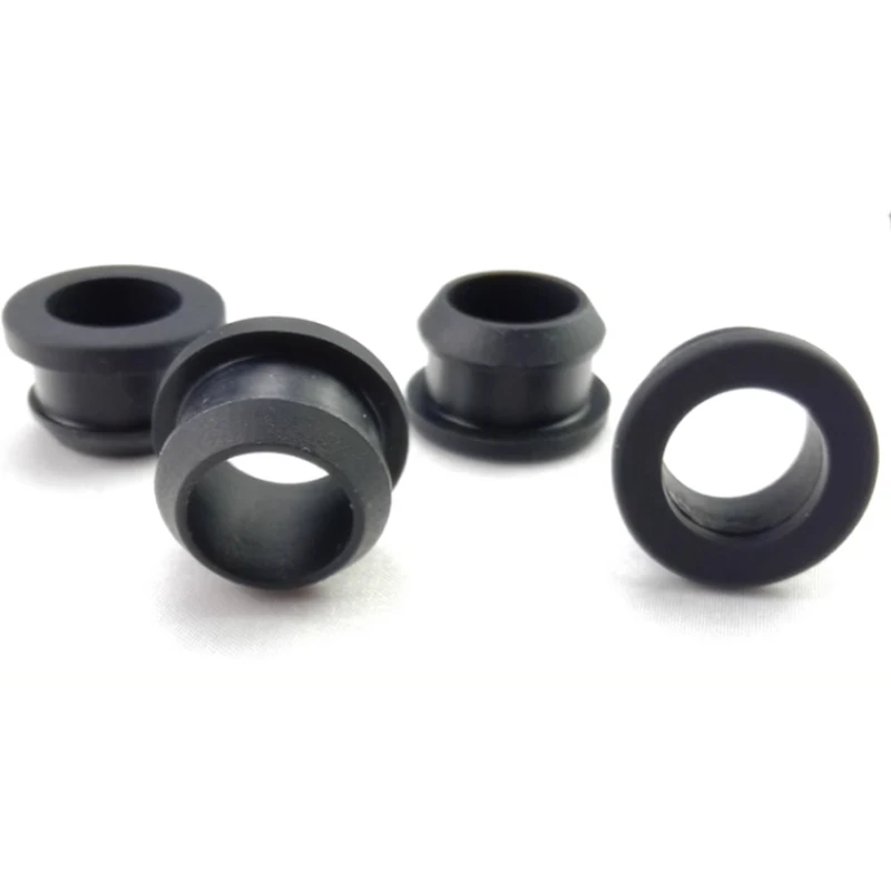 Black Silicone Rubber Snap-on Grommet Hole Plugs End Caps Bung Wire Cable Protect Bush 4.5mm-30mm