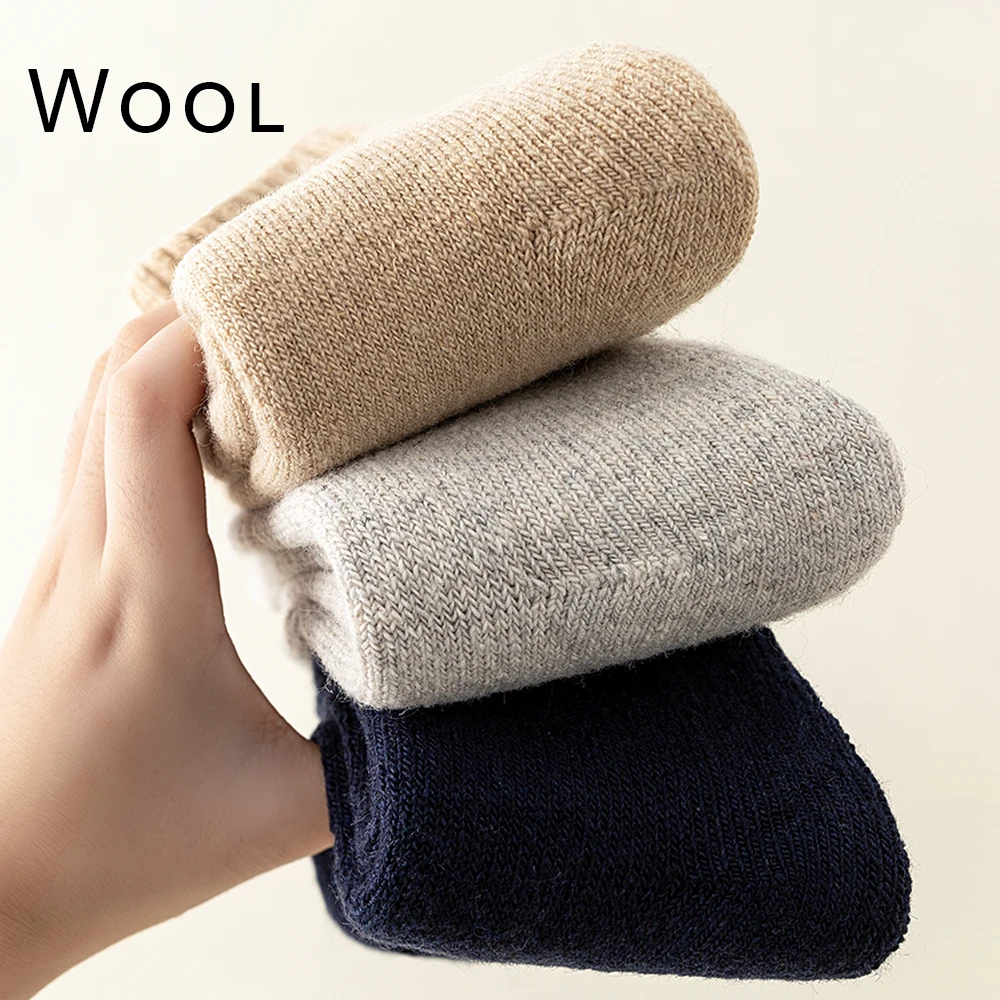 

1 Pairs High Quality Men's Wool Socks Winter Thick Warm Snow Boots Socks Outdoor Cold Resistant Frost Proof Super THick Socks