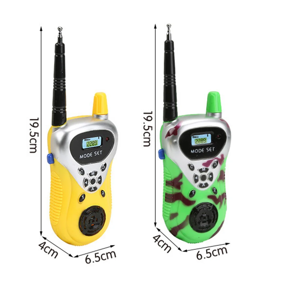 2Pcs Mini Intercom Electronic Walkie Radio Handheld Kids Children Without (Yellow)