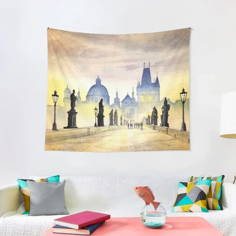 Charles Bridge Prague - Evening Strollers Tapestry Wall Carpet Bedroom Organization And Decoration Decor For Room Tapestry