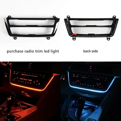 Radio Trim Dashboard Console Center Light, Painel AC Azul e Laranja, Iluminação Atmosférica para BMW Série 3 e 4, F30, F31, F32