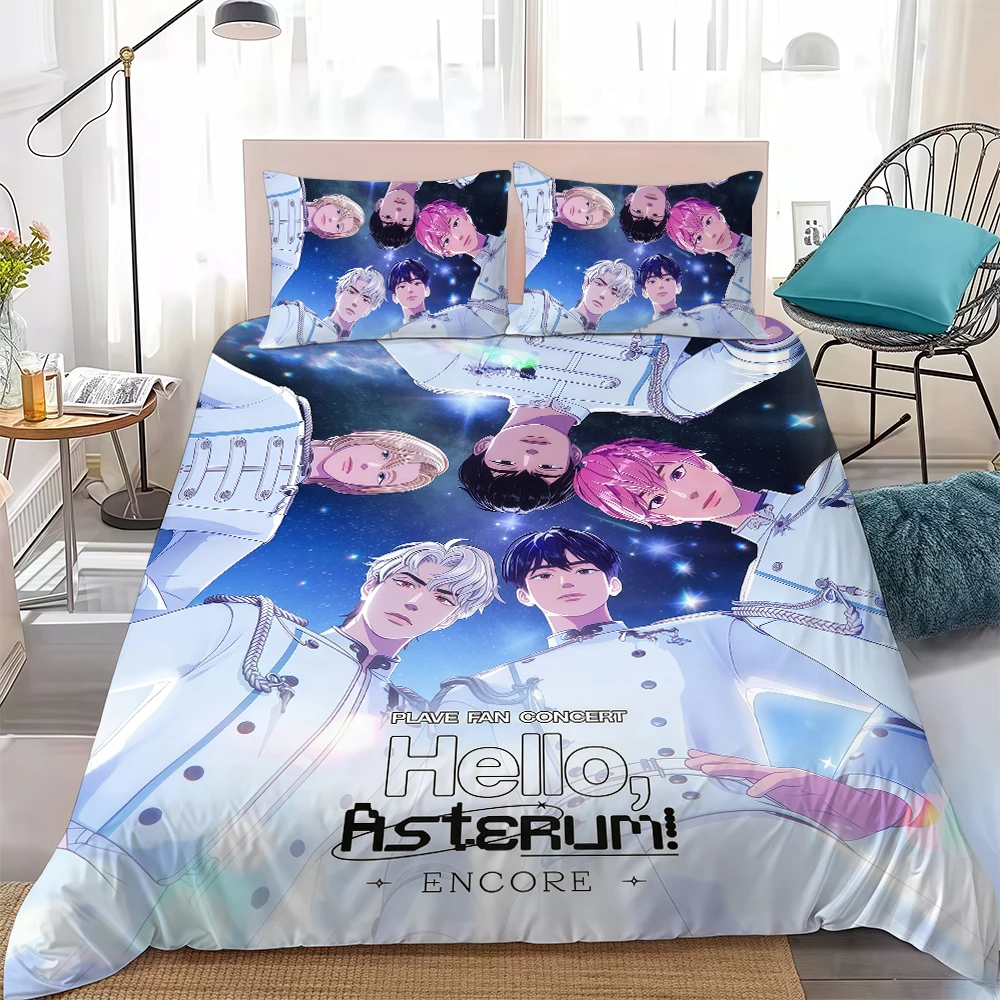 P-PLAVE Caligo Pt 1 Kpop Duvet Cover Set Home Style Bedding Soft Laundry Cotton Bed 3 Piece Set Student Dormitory Gift