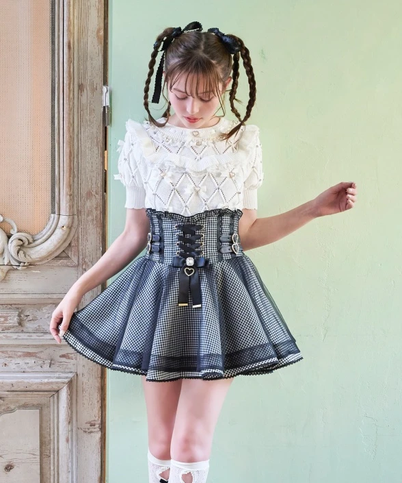 Japanese Style Mine Mass-Produced New High Waist Slimming Bow Mesh Skirt Spring Summer Girl Women's Sweet Short Skirts