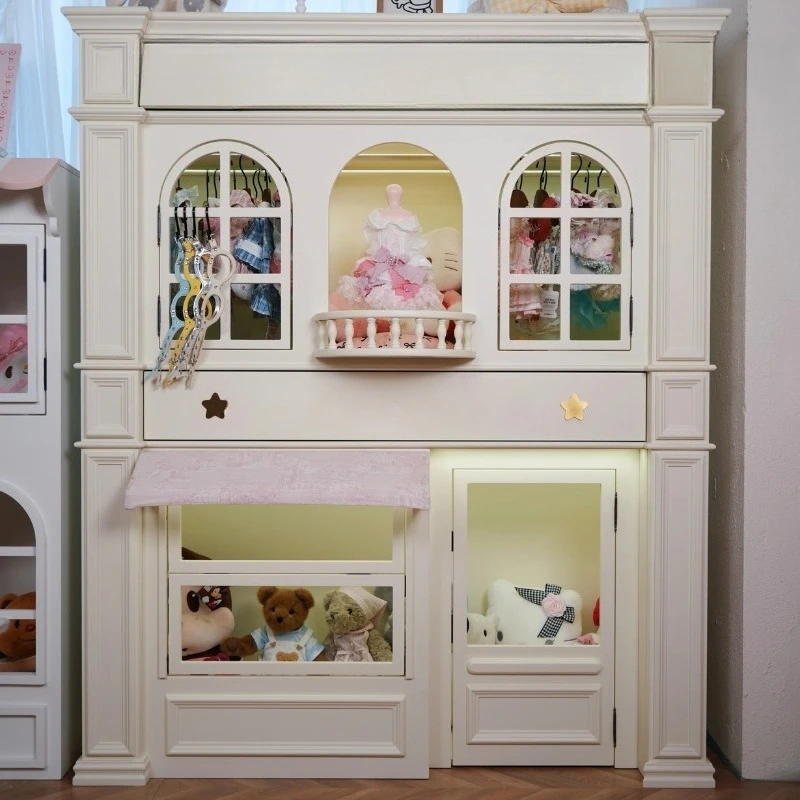Pet castle cat and dog pet nest clock in upper cabinet and lower nest