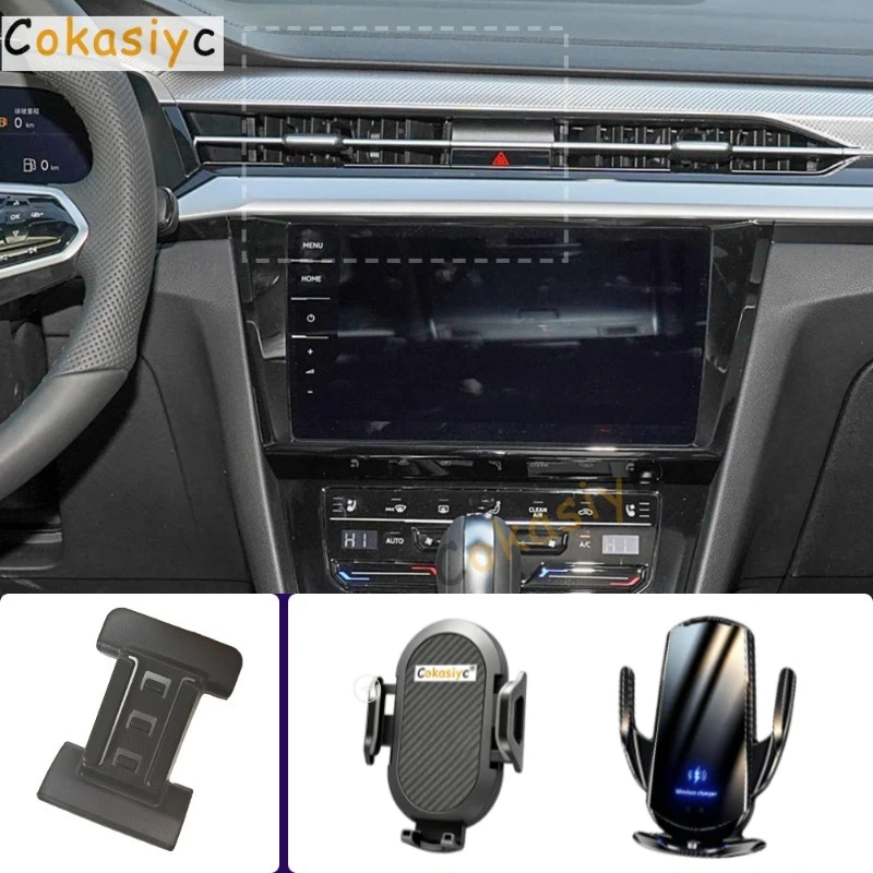 

Car Phone Holder For Volkswagen VW CC 2021 2022 2023 Mobile Phone Mounts Car Wireless Charging Special Fixed Base Accessories
