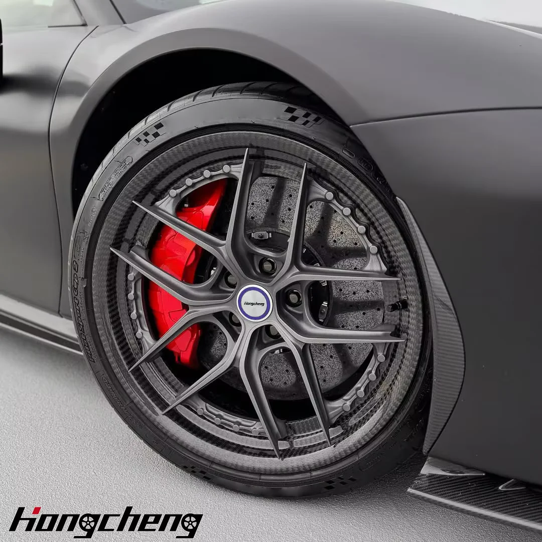 

Кованые двухсоставные диски из карбона 18-24 дюйма 5x120 5x112 5x114.3 для Lamborghini, Ferrari, Porsche