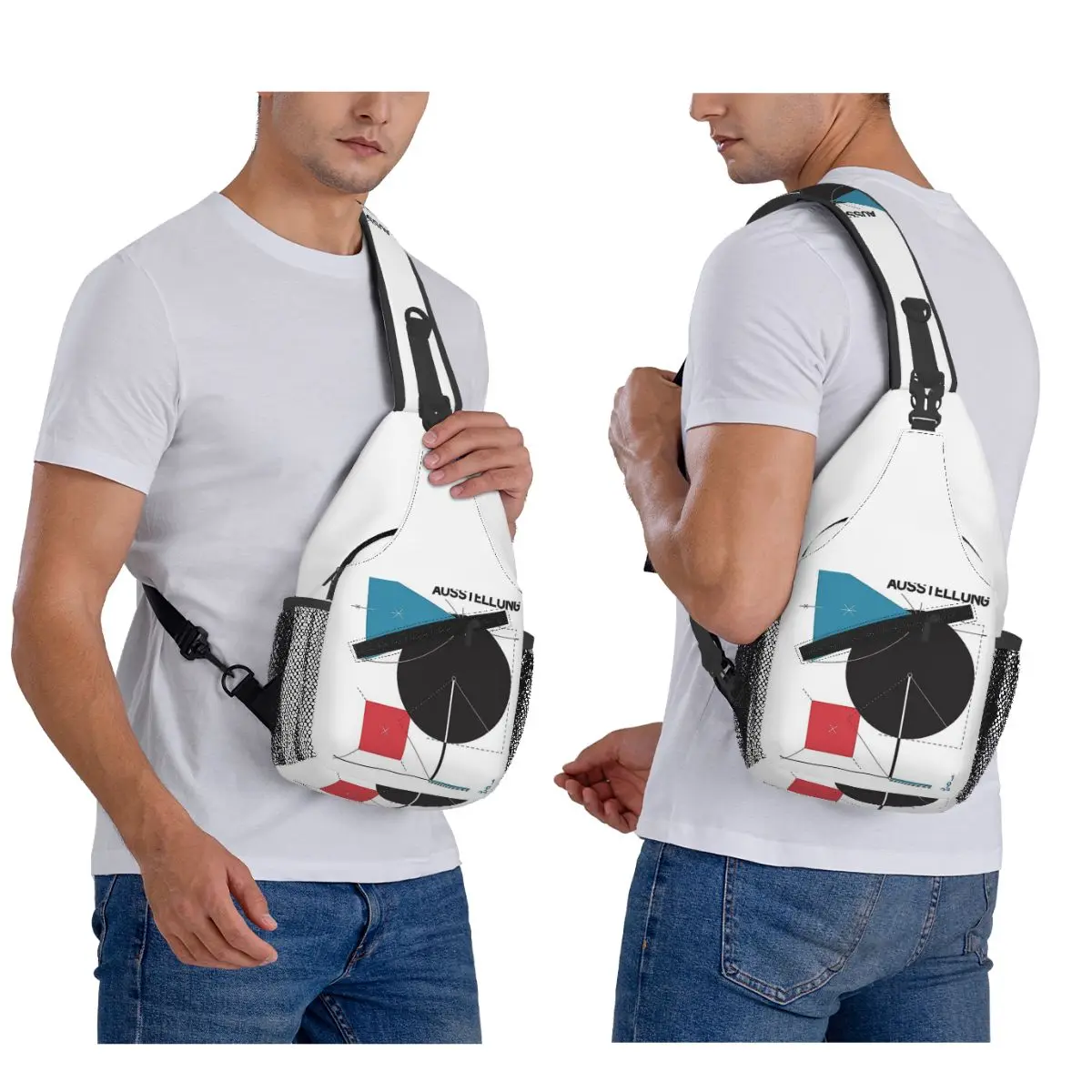 

Bauhaus#8 Chest Bag Men Sling Crossbody Backpack Chest Bag Travel Hiking Daypack Shoulder Bag