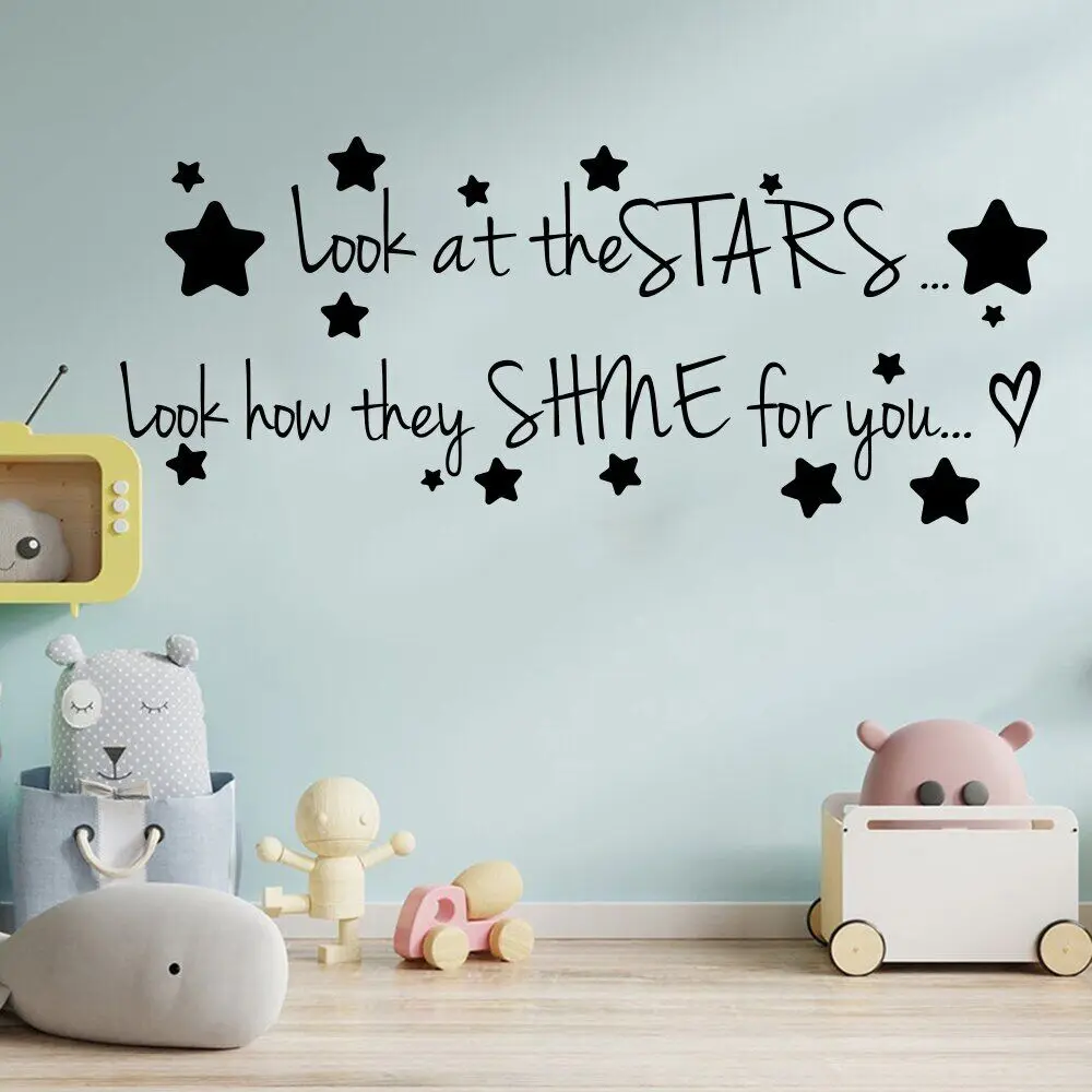 Настенная Наклейка с мотивами песни холодной игры, посмотрите на звезды, как они сияют для вас, вдохновляющая цитата, Настенная Наклейка для спальни, детской