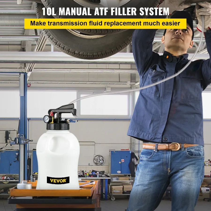 Transmission Fluid Pump 2 Way Manual ATF Refill System Dispenser Oil and Liquid Extractor 10 Liter Large Capacity Automatic Tr