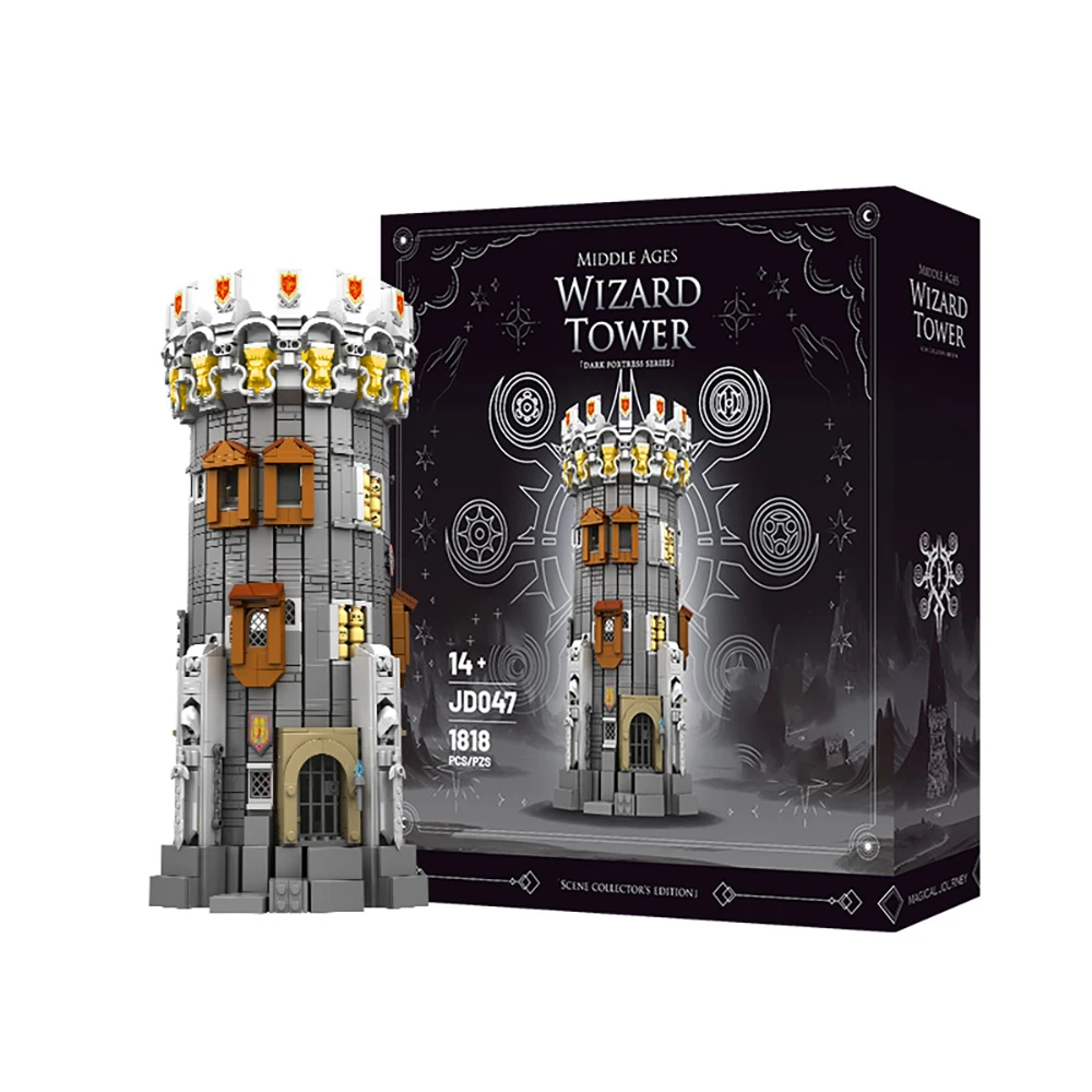 

Medieval wizard tower building block model magic castle building brick toy (box+paper manual) creative holiday gift