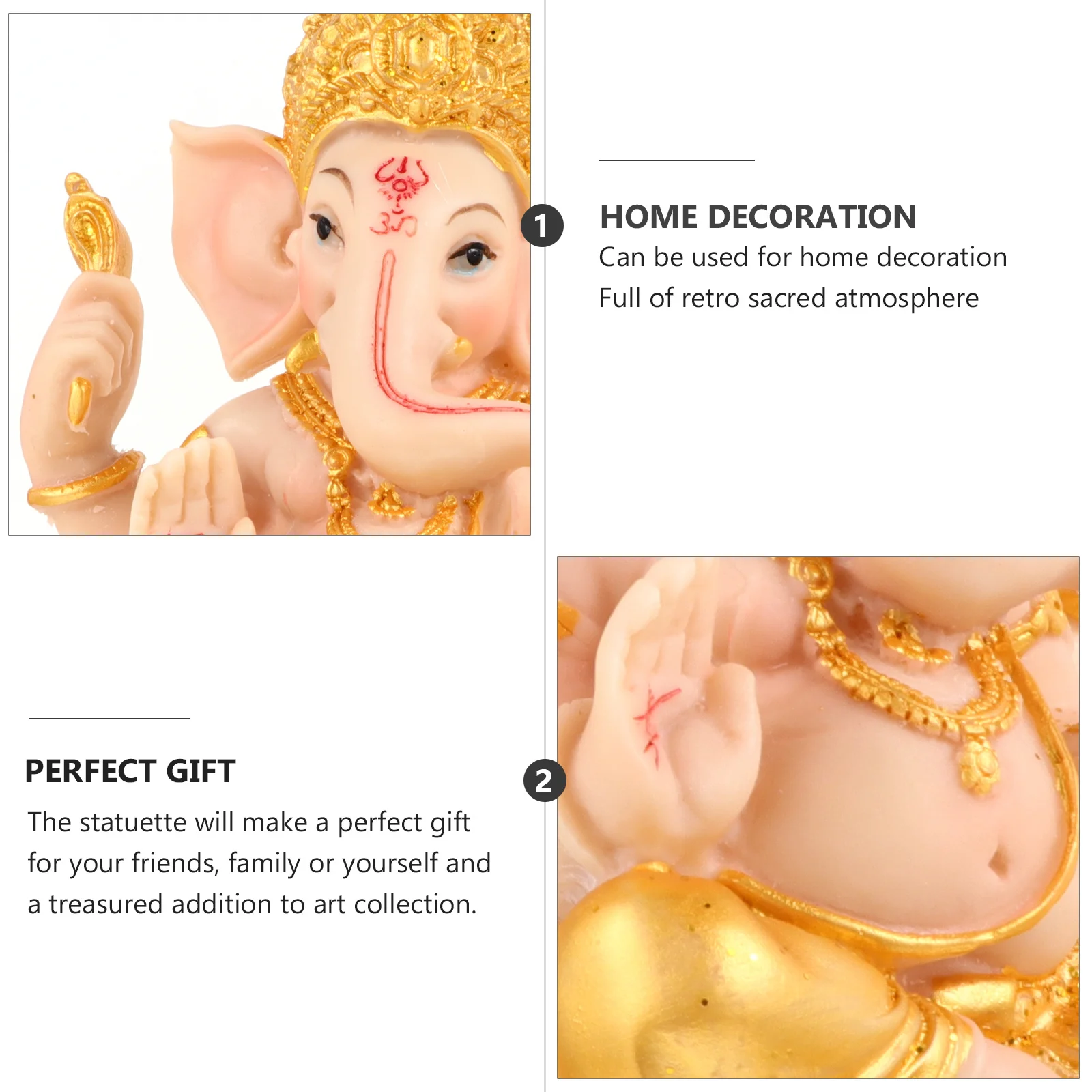 

Wealth Elephant God Statue Resin Ornament Home Decor Desktop Art Sculpture Gift Elephant God Statue Resin Ornament