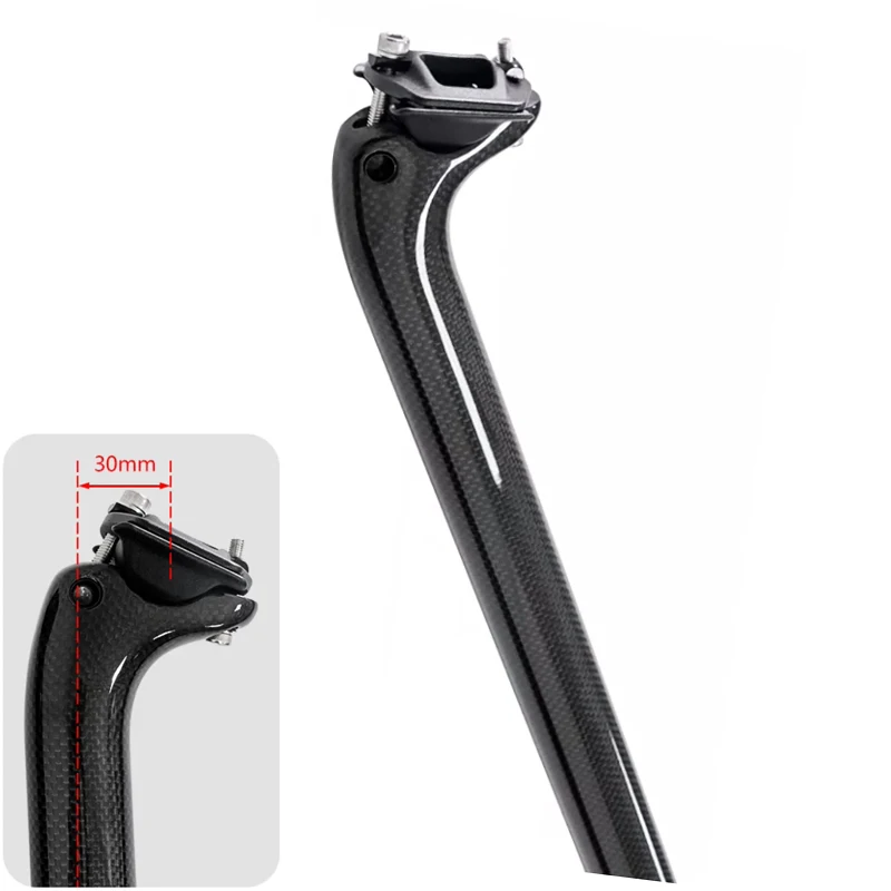 New Folded Bik 3K Full Carbon Fibre Bicycle Seatpost Small Wheel Seat Post 30mm Offset Front Float 31.8/33.9/34.9x550/600/650mm