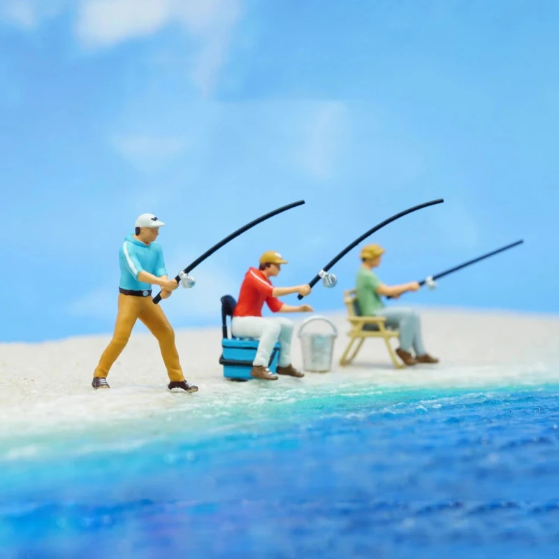 1/64 Hars Handgemaakte Geschilderd 1/87 Outdoor Vissen Miniatuur Actiefiguren Model Microlandscape Scène Accessoire Micro Fotografie