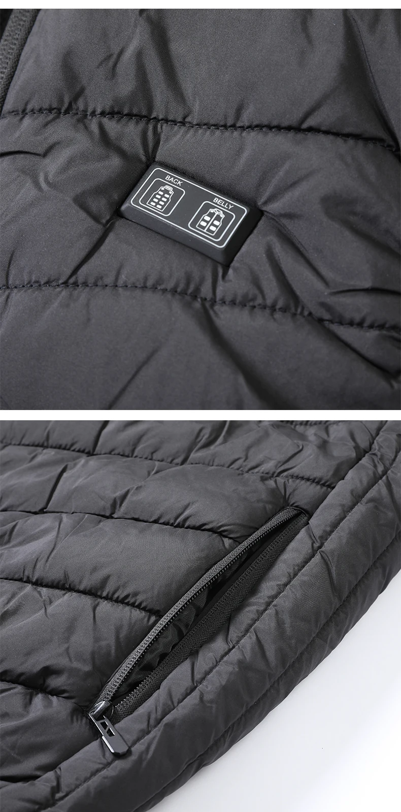 17-Zonen-Smart-Heizweste mit unabhängiger Doppelzonen-Steuerung und drei Temperaturstufen – Outdoor-Freizeitjacke – Detail 13