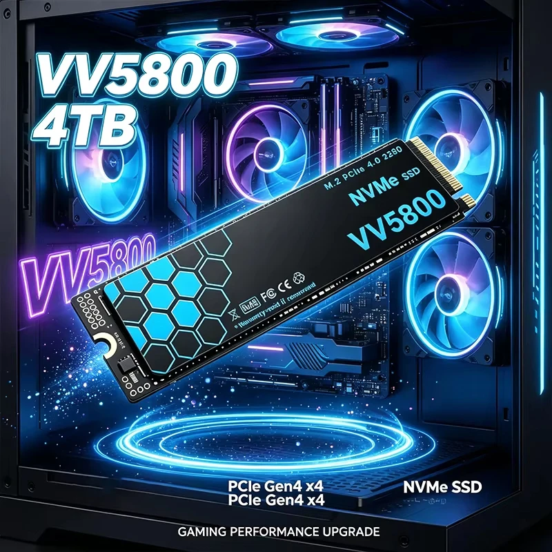 VV5800 PCIe3.0 M.2 2280 NVMe SSD 4TB High-Speed Internal Gaming Drive up to for Laptop Desktop PC