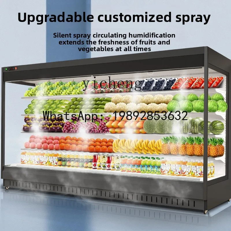 air curtain cabinet, supermarket fruit fresh-keeping cabinet, refrigerated display cabinet, commercial vertical air cooler