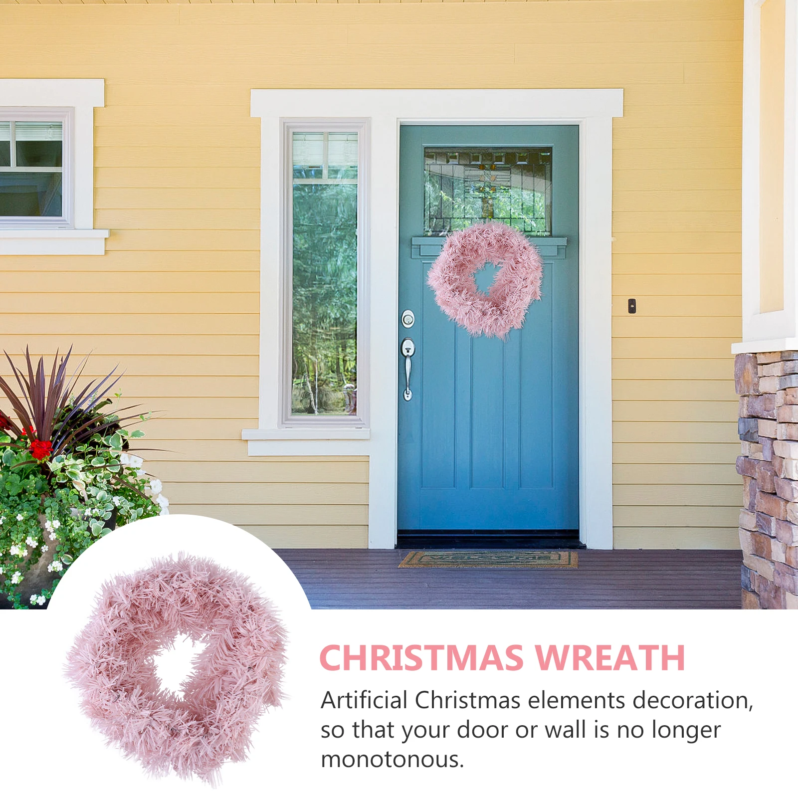 

Christmas Decorative Festival Door Hanging Wreath Artificial Decoration Indoor Outdoor Party Floral Banquet Xmas Wreath