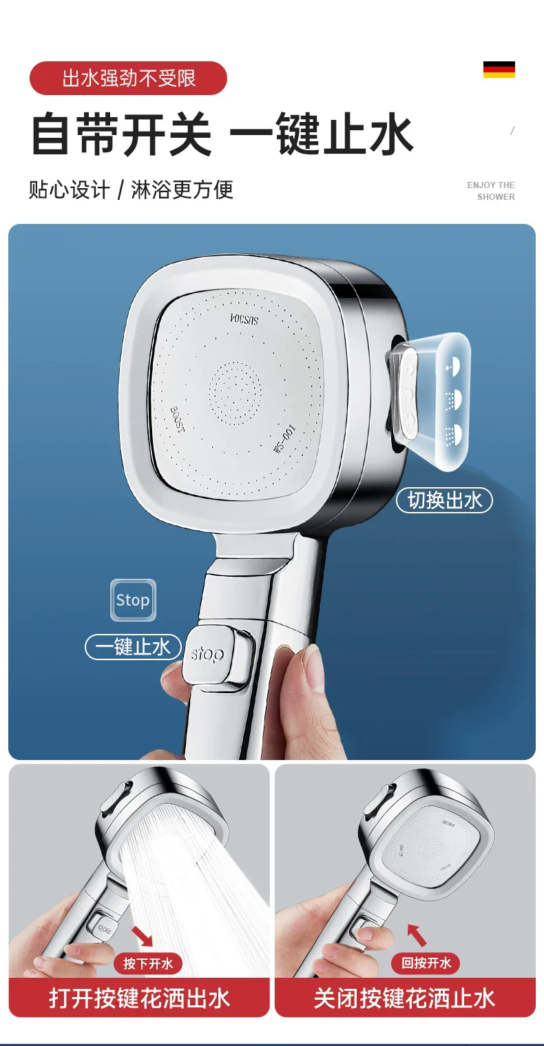 Driemodige gefilterde doucheko - Handheld Shower Head High Pressure Filter recensie en prijs