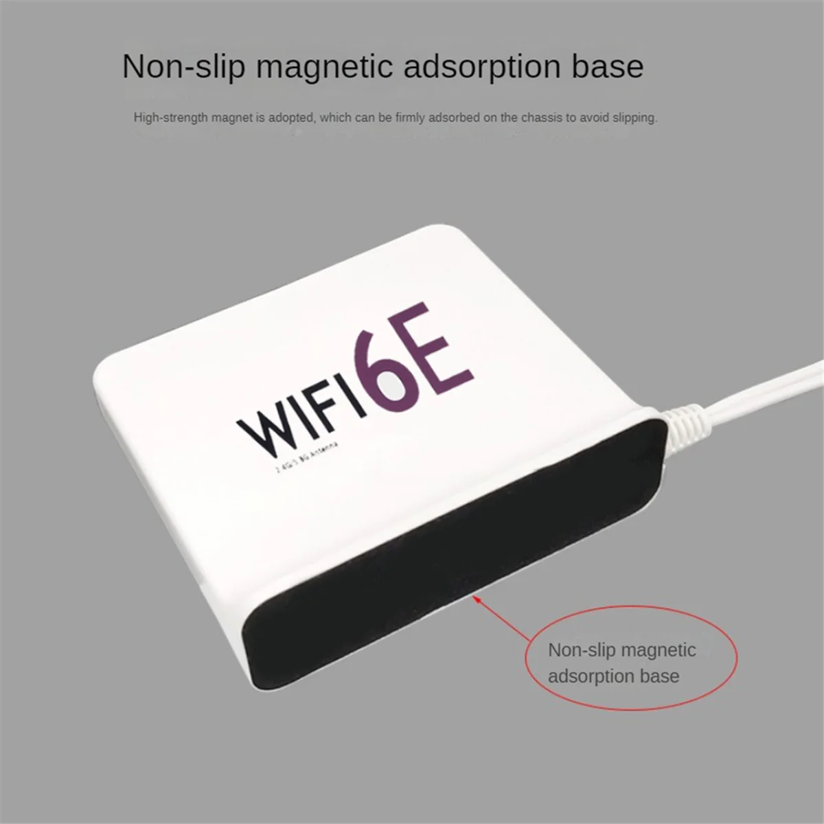 BAAE Portable 2.4G/5G/6G WiFi 6E Antenna with Cable Indoor Wireless Antenna with Magnetic Bottom for Network Card Black