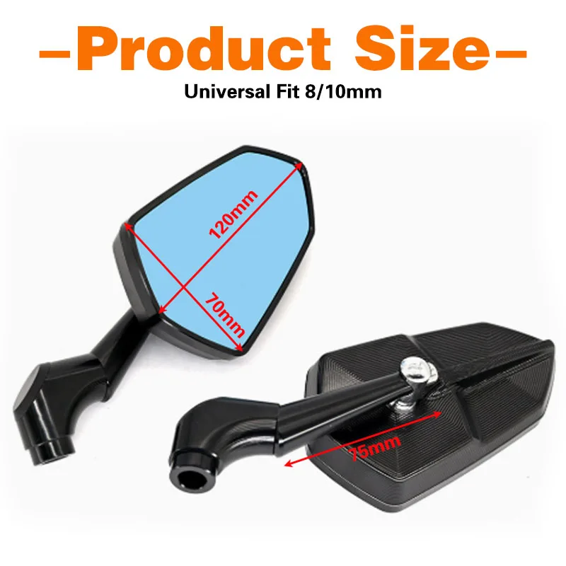 Universelle 8/10-mm-Rückspiegel für Honda Rebel300/500 Rebel1100 CB650R CB500F NC750X, Seitenspiegel, Motorradspiegel. – Detail 4