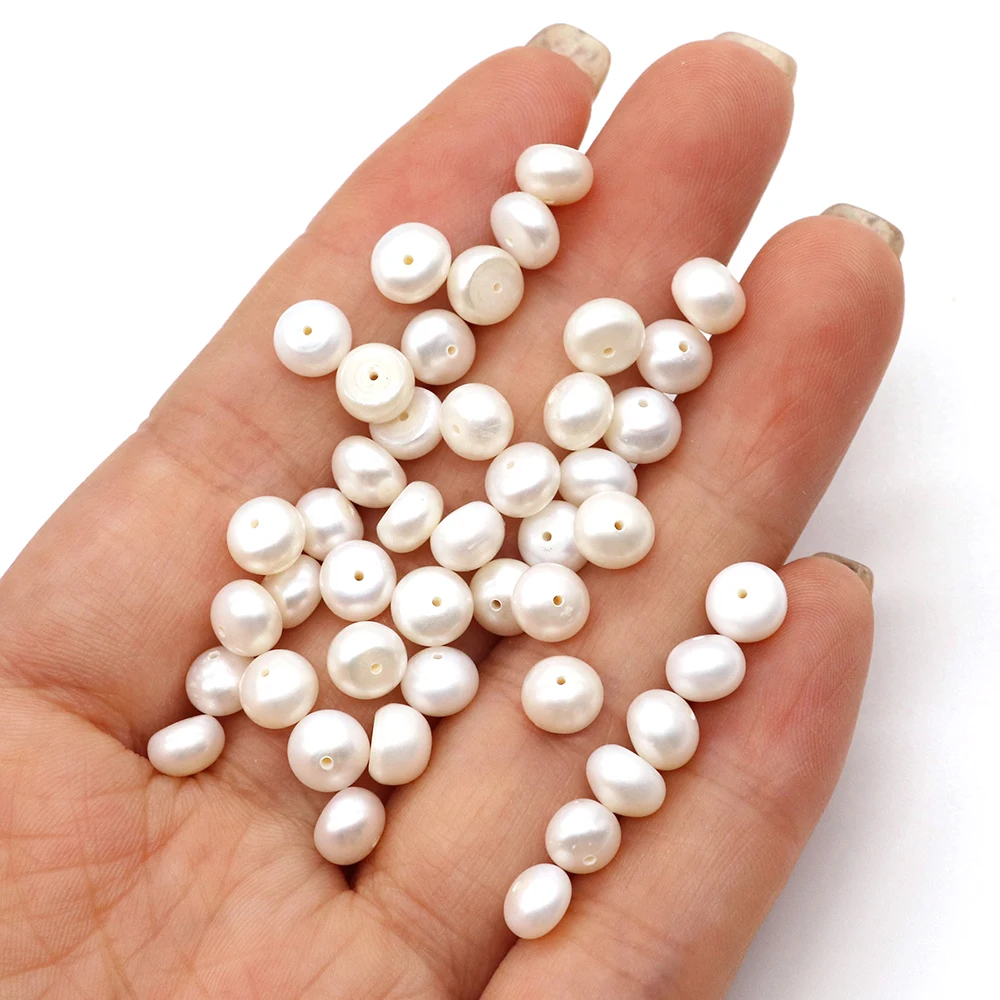 Natural Pearl Flat Beads Straight Hole Irregular Loose Beads for Jewelry Making DIY Necklace Bracelet 100% Pearls Accessories