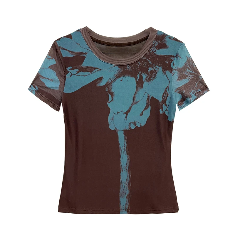 

Женская футболка MadBlack в европейском стиле, сексуальная, с круглым вырезом и геометрическим принтом, рабочая одежда, тонкая, с коротким рукавом, размеры S-3XL, новинка лета 2026, T64138CC