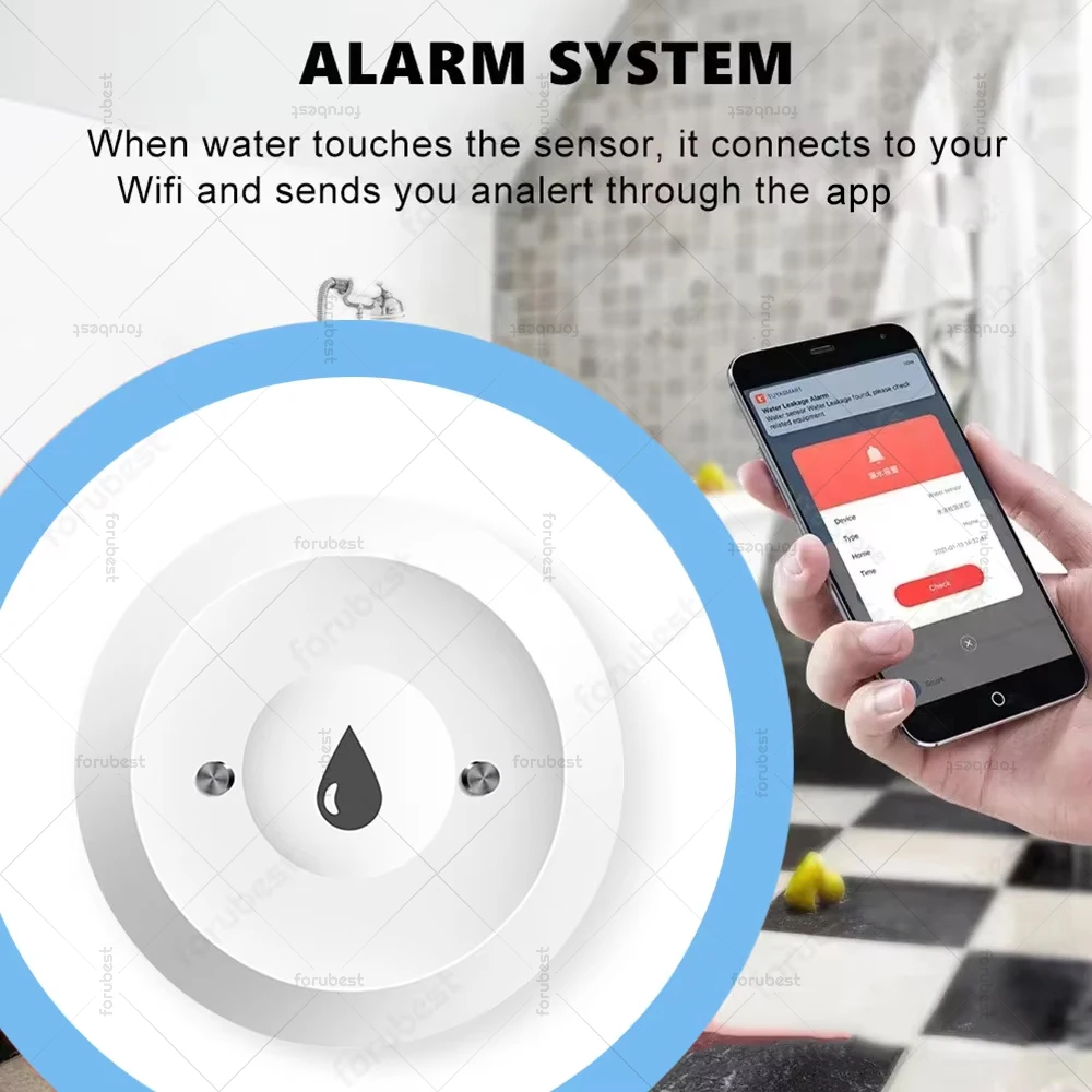 Smart Zigbee Sensore di Perdite D'acqua Allarme Rilevatore di Livello D'acqua Sensore di Perdite di Inondazione APP Sistema di Allarme di Sicurezza di Controllo Remoto Z2M