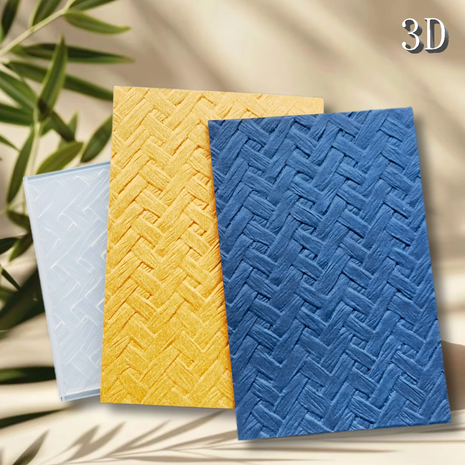 Retro gewebte Textur, visuelles Bild, Hintergrunddesign, 3D-Reliefordner für Heimwerker, um Grußkarten, Papierplaketten, ohne Stempel herzustellen,