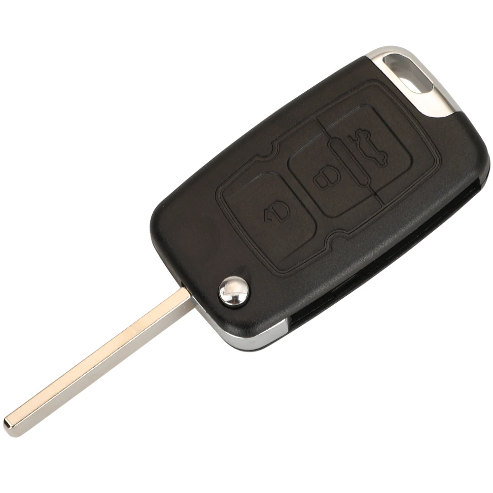 Jingyuqin Remote Flip Car Key Shell Case For Geely Emgrand Uncut Blade Fob Replacement 3 Buttons