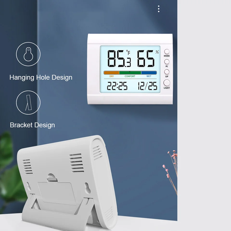 

Thermohygrometer Weather Station Multifunction Temperature Sensor Humidity Sensor Alarm Clock LCD Display Backlight Home Office