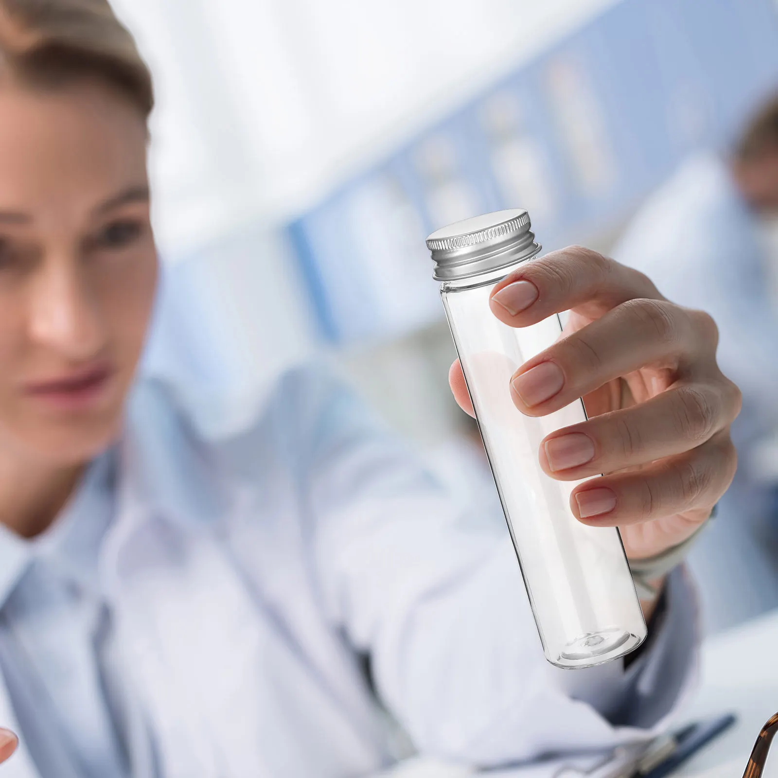 

15 Pcs Flat Bottom Test Tube Portable Containers Clear Glass Compact Design Tubes Plastic