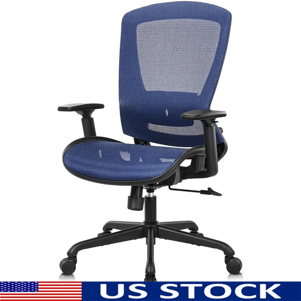 

Ergonomic Mesh Office Chair Adjustable Lumbar Support Recline Tilt Function Breathable Backrest Comfortable Task Chair