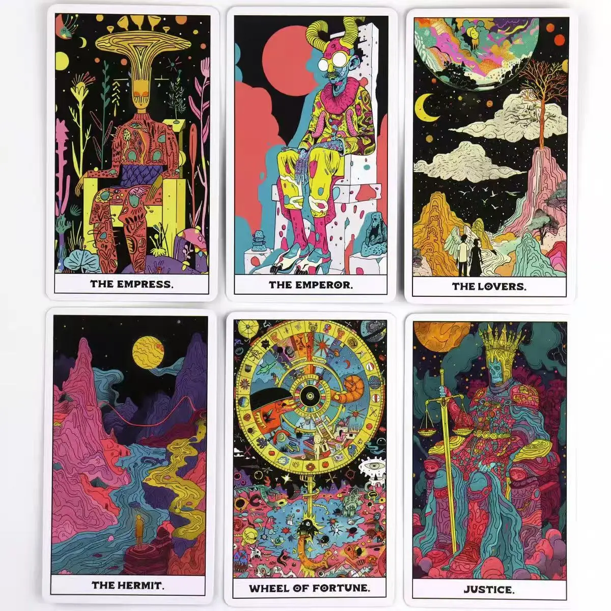 سطح التارو فانتوم يعتمد على نظام رايدر وايت 10.3*6 سم 78 بطاقة تاروت ملونة