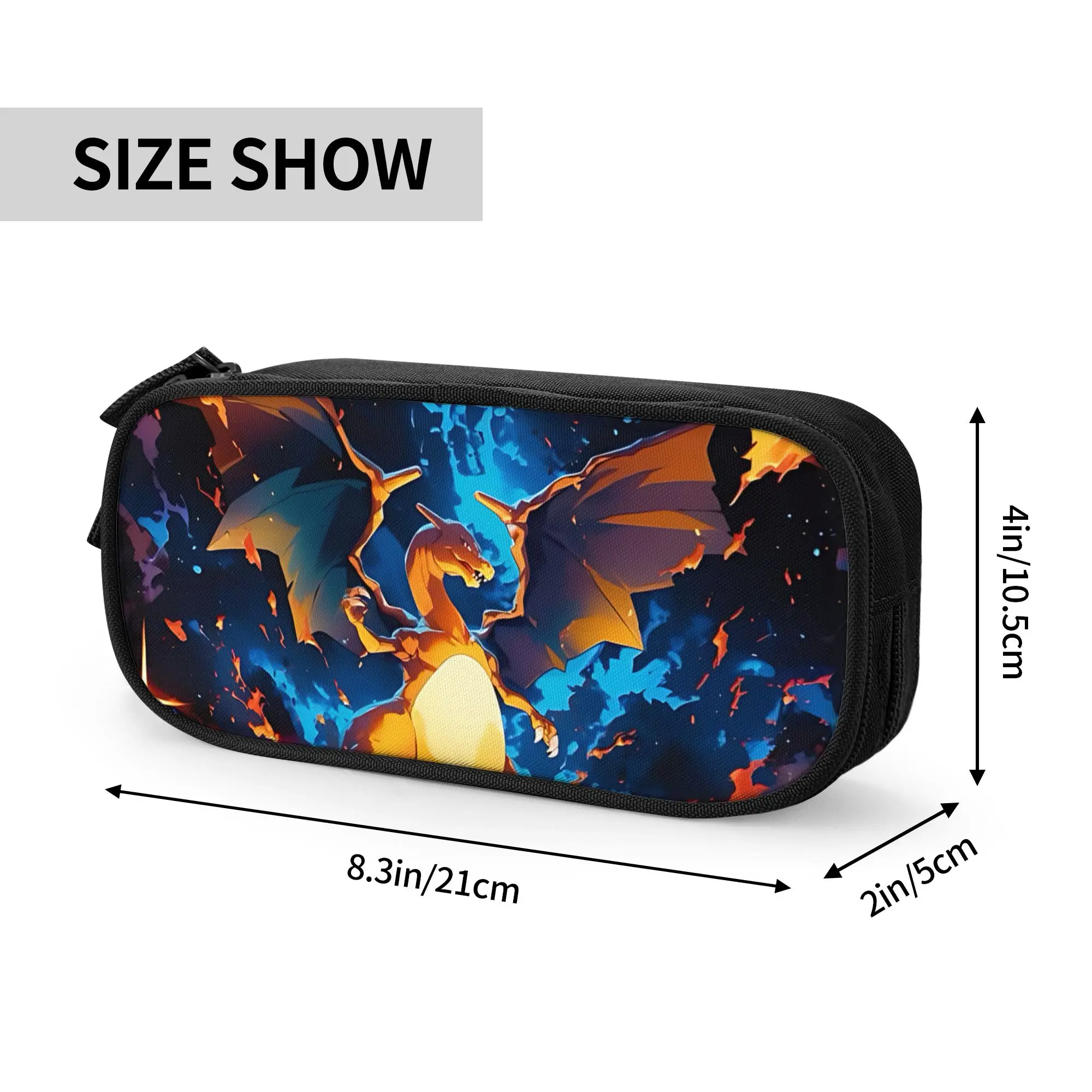 Custom charizard pokemon Large Capacity Bags for Child  School Pencil Bag for Boys Gilrs Kids