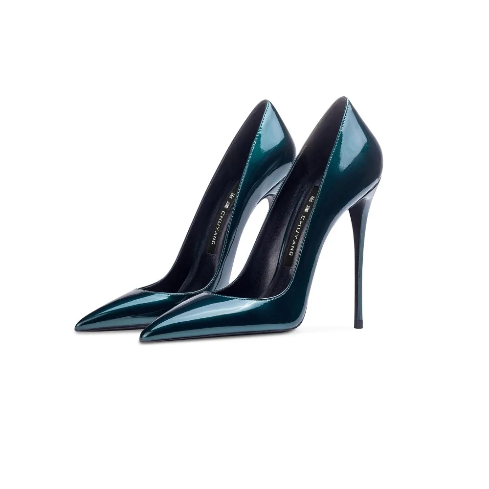 

Elegant Pointy Toe High Heel Pumps Women Shoes Sexy Stiletto Office Lady Dress Shoes Green Patent Leather