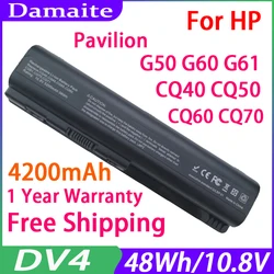 Damaite-batería DV4 para HP Pavilion DV5, G50, G60, G61, G70, G71, 484170-001, 484172-001, Compaq, CQ40, CQ45, CQ50, CQ60, CQ61, CQ70, CQ71