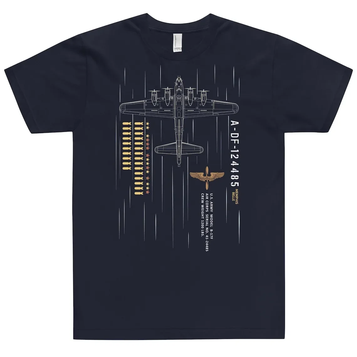 B-17 Flying Fortress Bomber Memphis Belle aviation T-Shirt 100% Cotton O-Neck Summer Short Sleeve Casual Mens T-shirt Size S-3XL