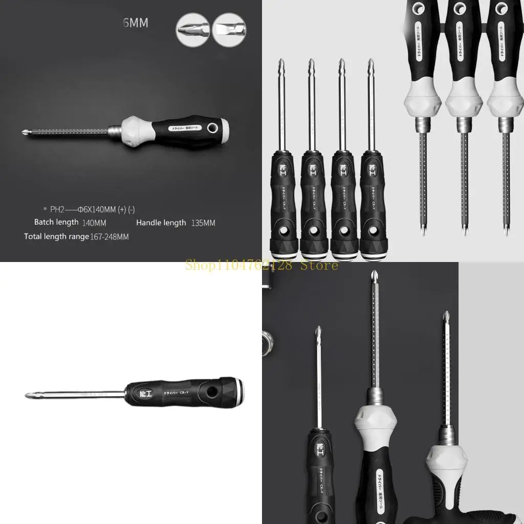 1Pc Ratchet Screwdriver Flat Double-end Screw Driver Screwdriver Head Hand Tools Multitool best sale
