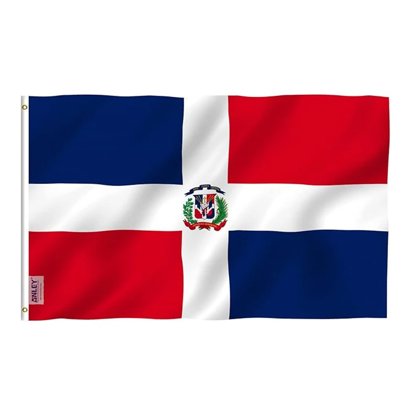 5x3Ft Dominican Republic Flag Vivid Color and Fade proof Canvas Header and Double Stitched Dominican Flag Polyester with Grommet