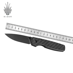Coltello esclusivo Kizer Mojave pieghevole originale XL V4605M1 manico in fibra di carbonio coltello da campeggio con lama in acciaio da 154 cm