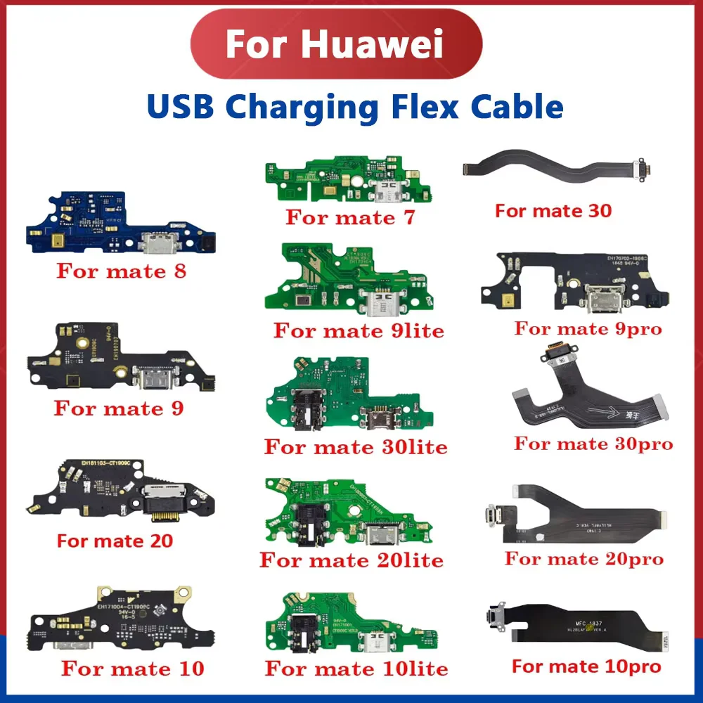 

1pcs USB Charger Board Connector Charging Dock Flex Cable Repair Parts For Huawei Mate 7 8 9 10 20 30 lite pro