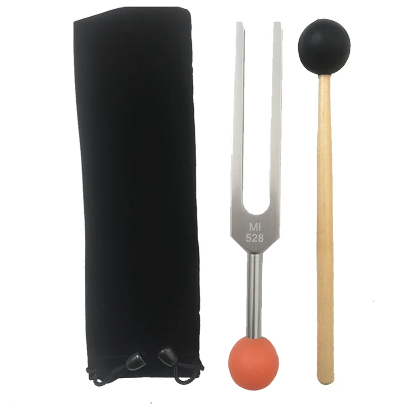 MI528 Aluminum Alloy Tuning Fork 528HZ with Bead Base for Healing Chakra, Sound Therapy, Reliever Stress