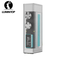 USB C Rechargeable EDC LED Flashlight Discharge Outdoor Lighting High Powerful LCD Display Torch Power Bank Moonbox transparent